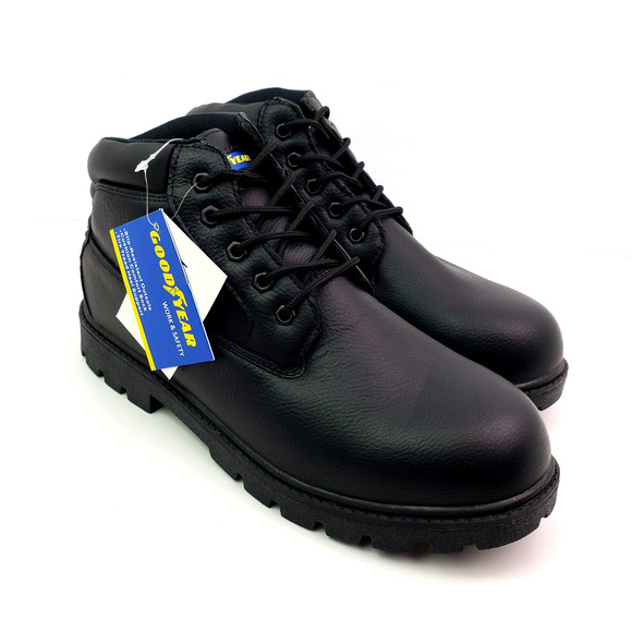GoodYear Mason Mens Size 12 W Wide Black Slip Resistant Work Boot Shoes - Picture 1 of 13
